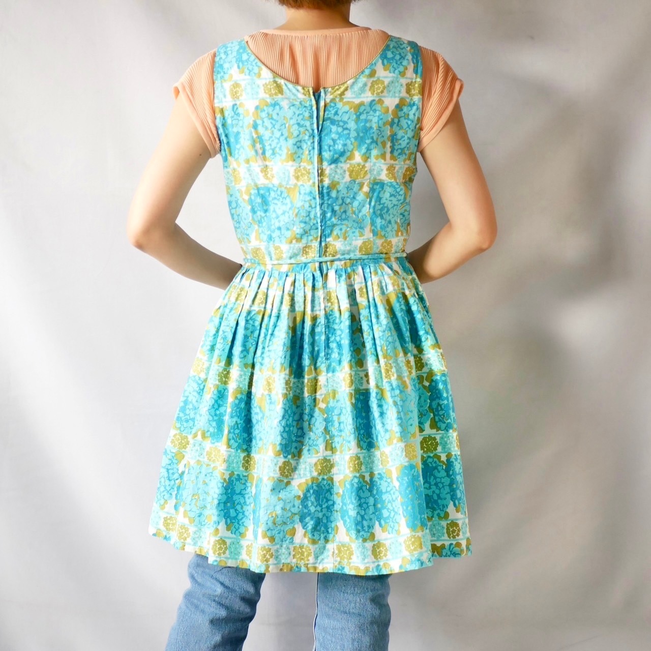 5-60s USA vintage floral N/S mini onepiece ユニオンレーベル  