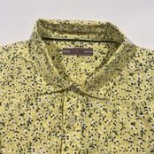 DoCLASSE ドゥクラッセ 花柄 シアサッカー プルオーバー 半袖シャツ S/イエロー