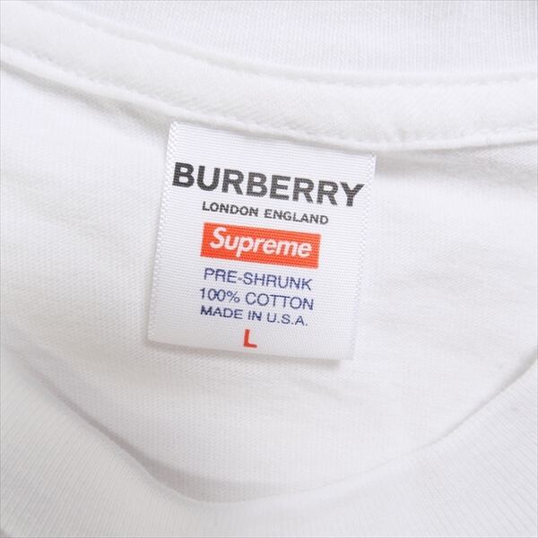 SUPREME×BURBERRY Tシャツ ホワイト 白 Mサイズ