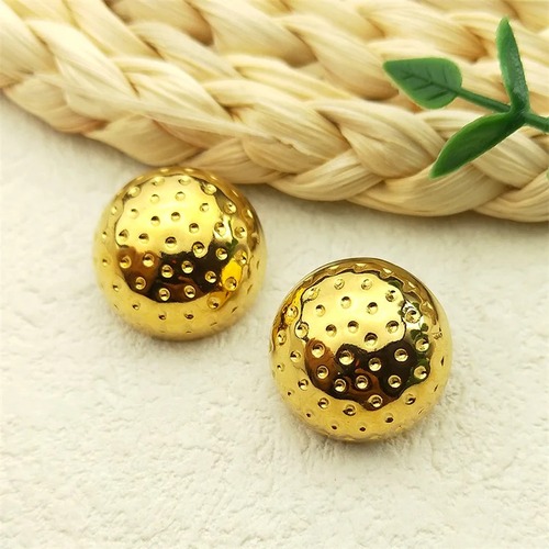 ピアス  ステンレス ゴールド ラウンド ポール レディース テクスチャ 形 シェープ 耳 イヤー スタッド ガール