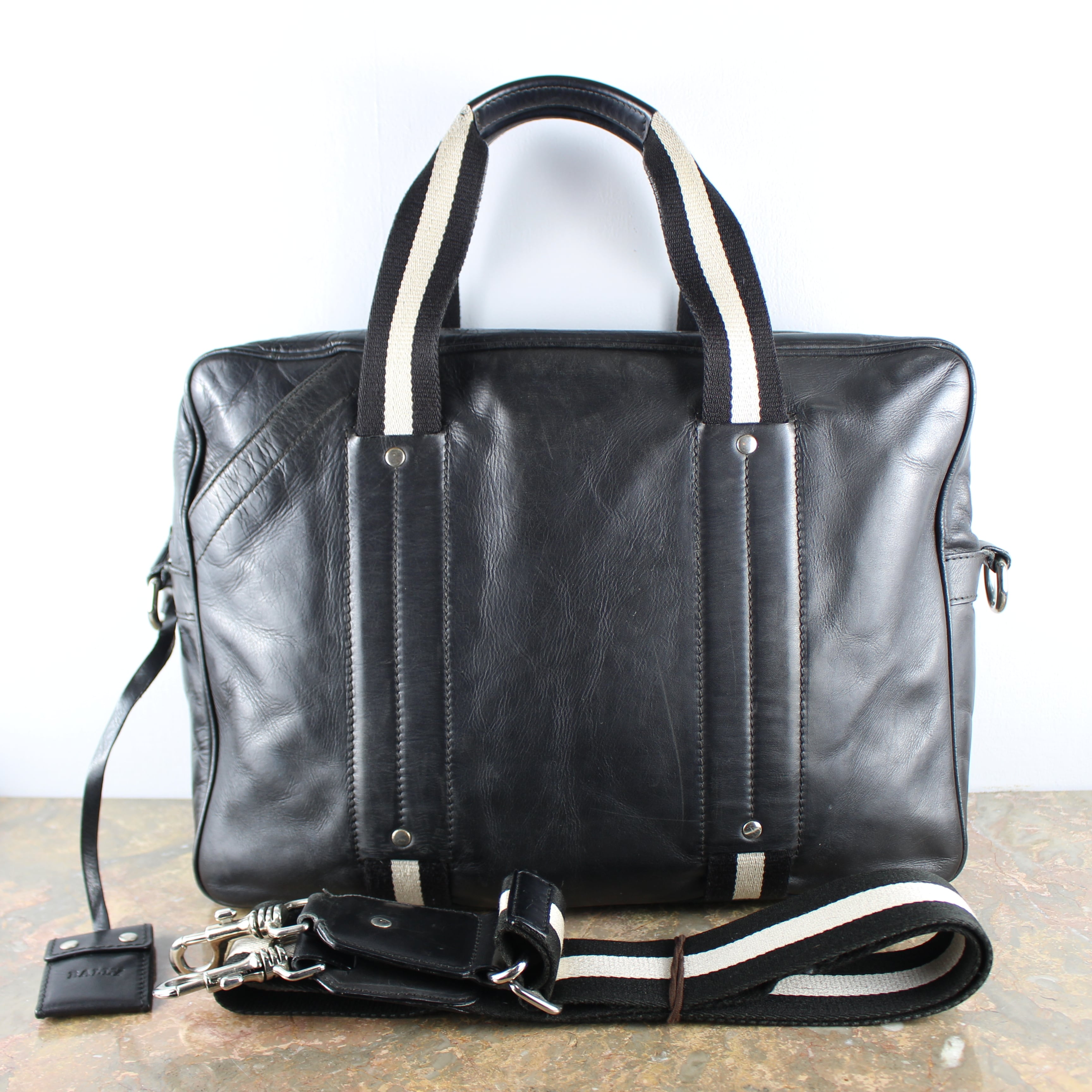 BALLY LINE LEATHER 2WAY SHOULDER BAG MADE IN ITALY/バリーライン ...