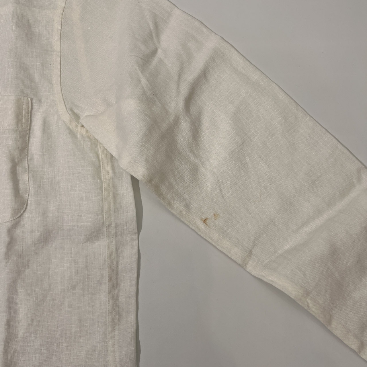 Mademoiselle NON NON マドモアゼルノンノン リネン100% 長袖シャツ M/ホワイト/薄手