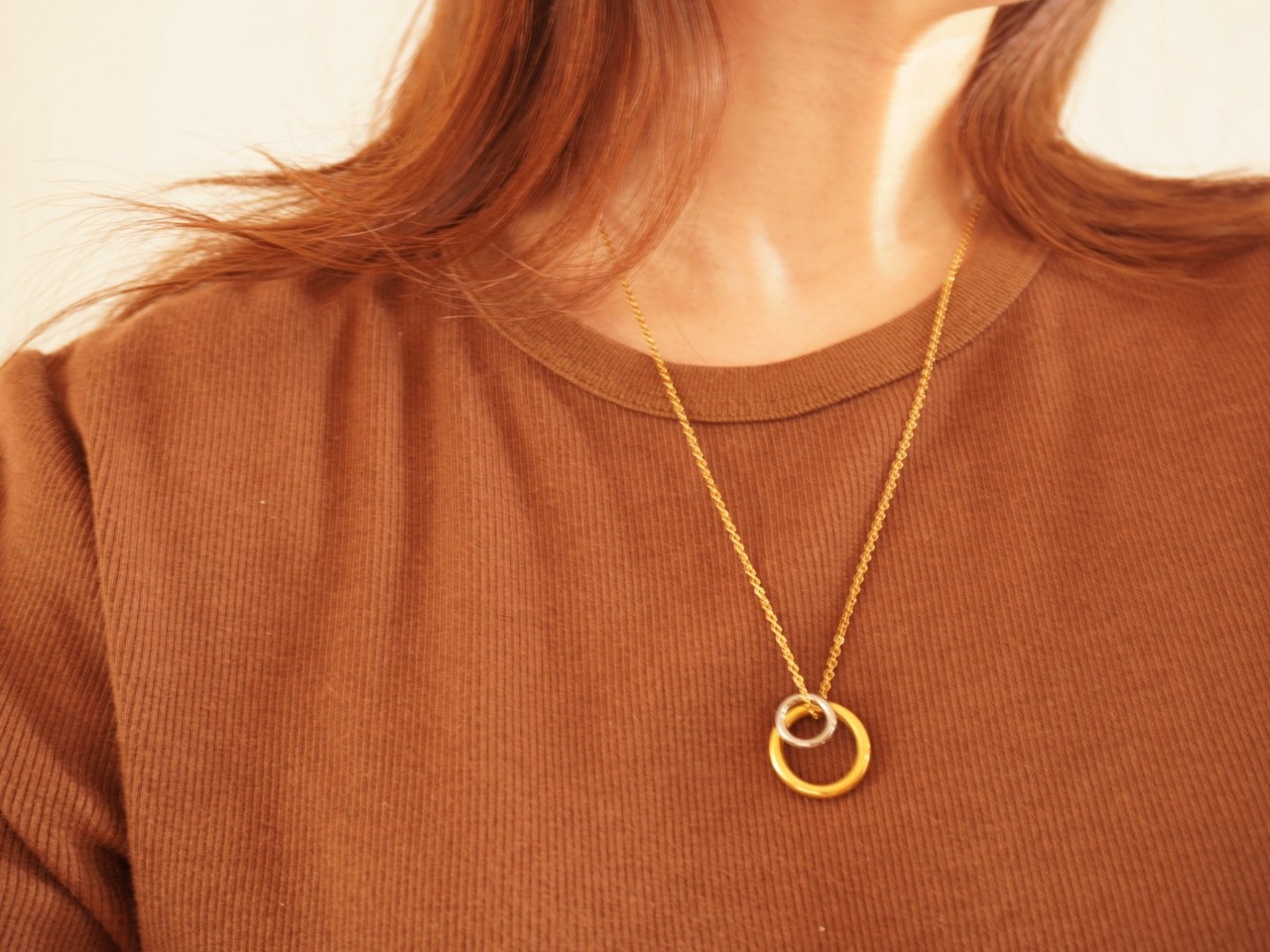【 CORE 】double hoop necklace