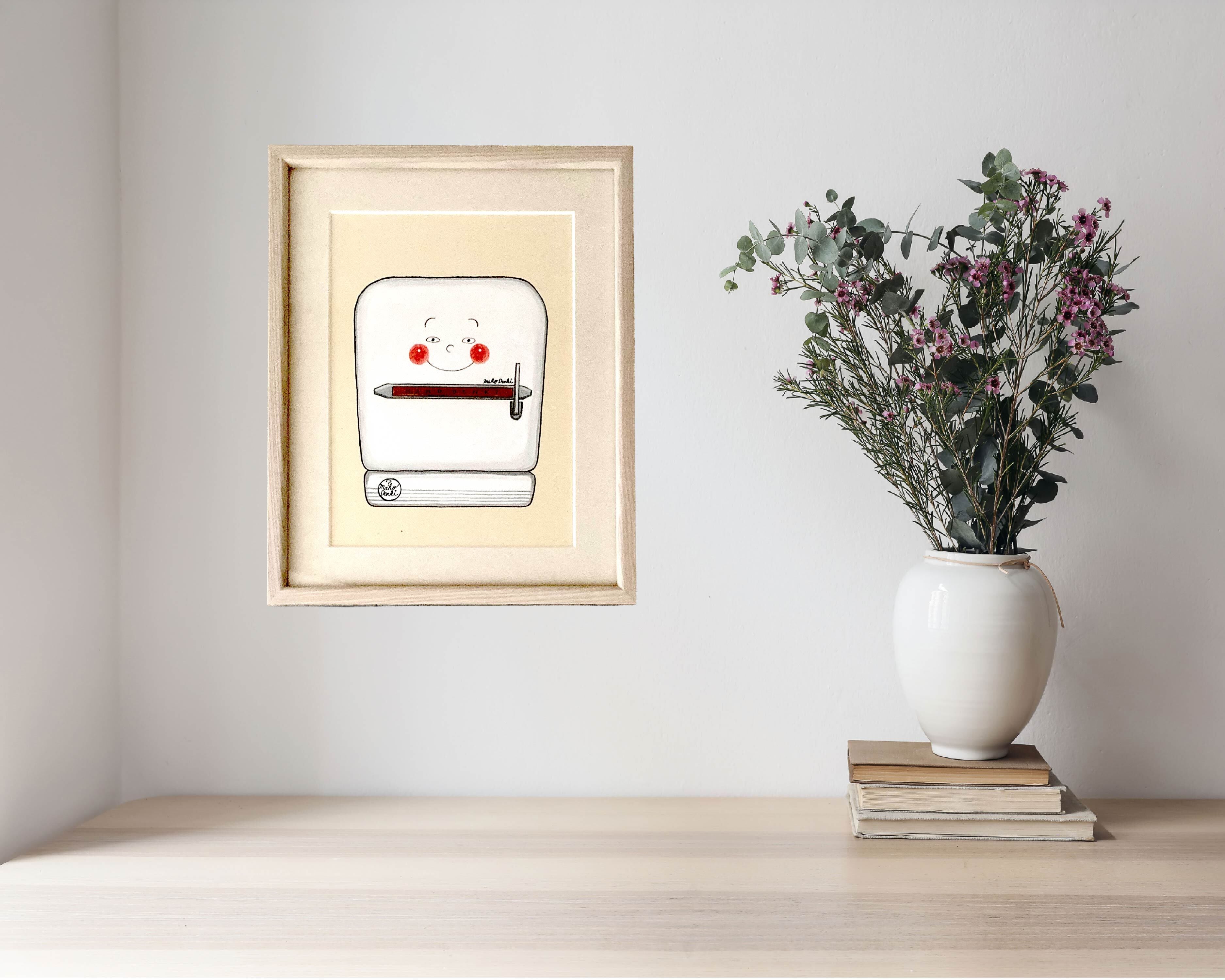 さいとうしのぶ直筆【絵本にまつわる絵の販売】『まほうのれいぞうこ