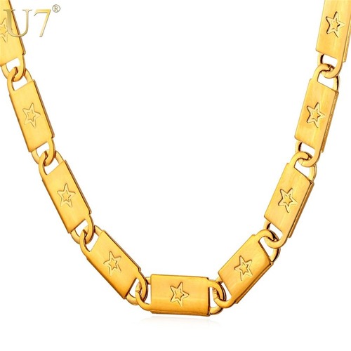 メンズ ネックレス ステンレス 4 18 22 星 パターン リンク チェーン 80001812