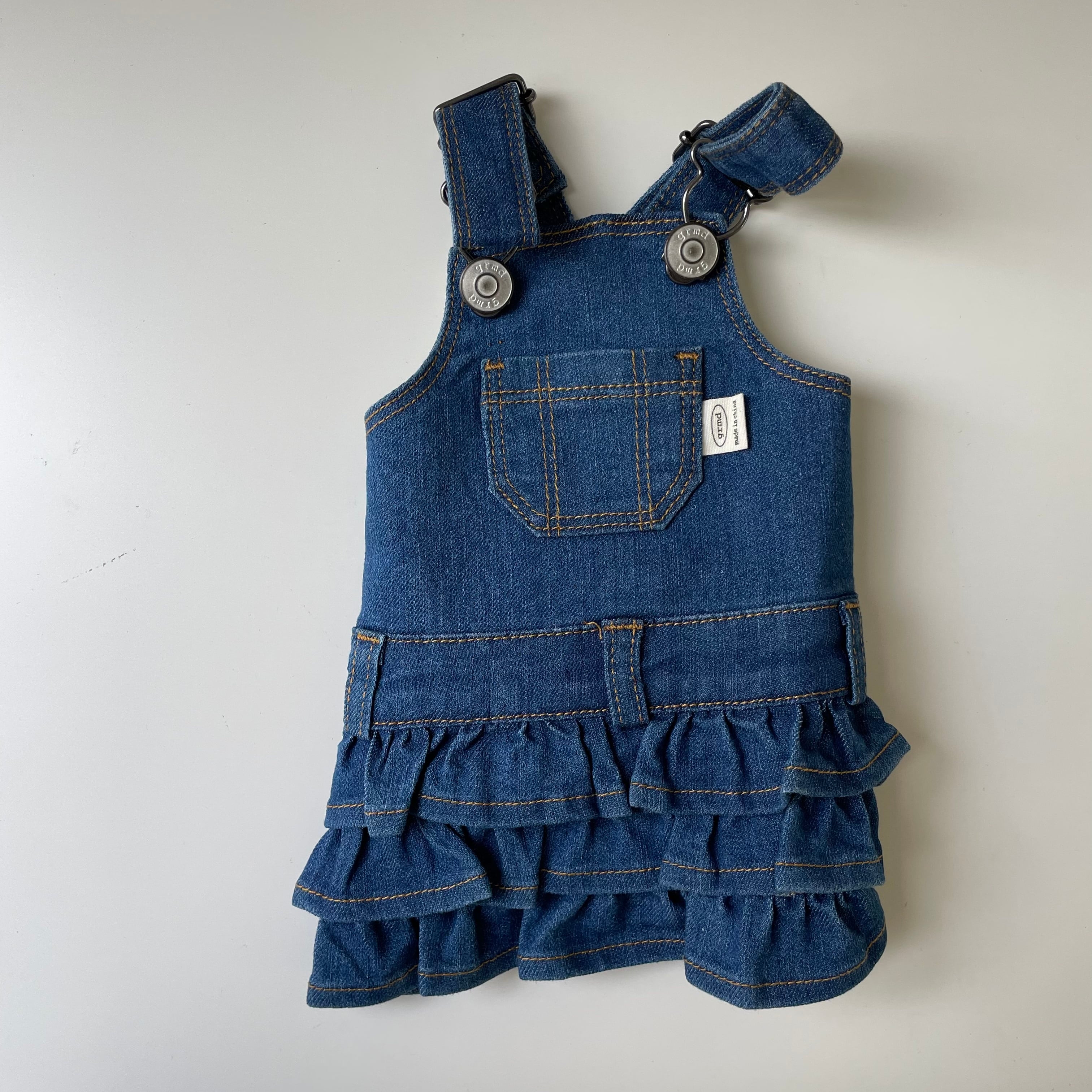 即納/【grooming dog】 jean all in one skirt