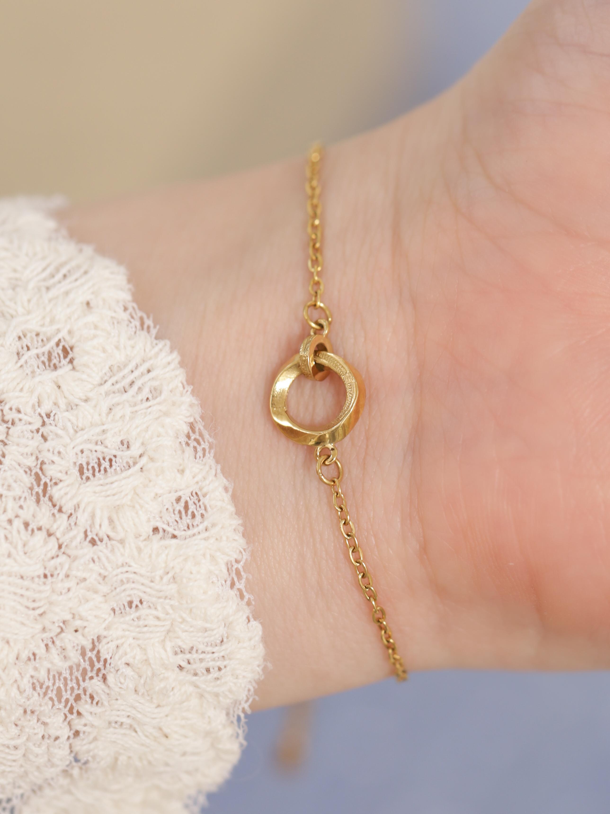 316L hawaiian double rings bracelet #b26