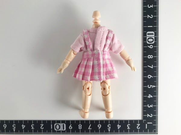 ドール服 1/6 オビツ11 Tシャツ&吊りスカート No2 DF - 画像4