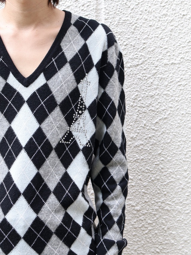 【comme des garcons】argyle cashmere knit