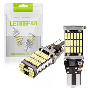【新着特価】T16 LED バックランプ ホワイト 1200ルーメン 6000K 45連 12V 無極性 50000時間以上寿命 後退灯 バックライト (ホワイト(2個セット))