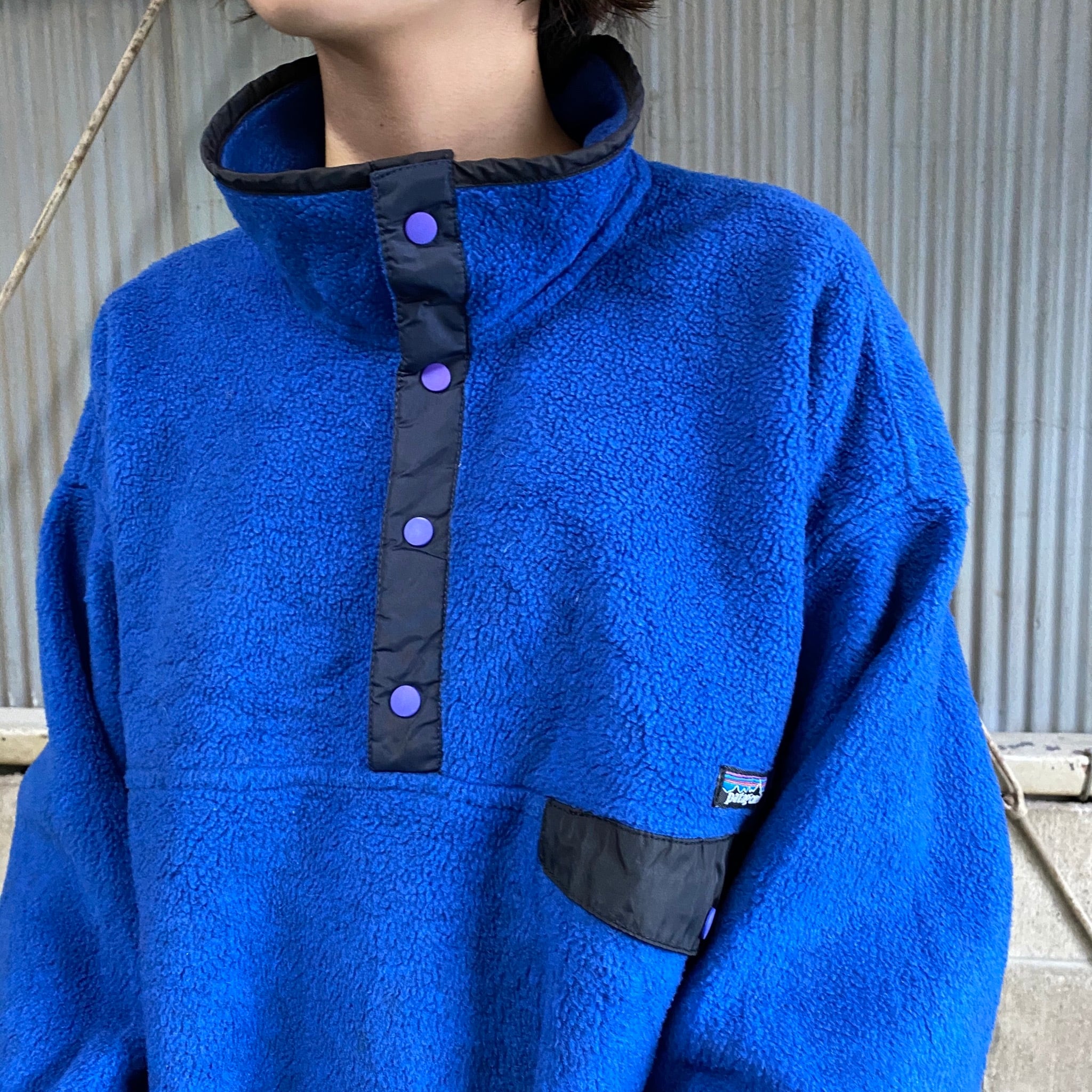 USA製 Patagonia パタゴニア SYNCHILLA シンチラ スナップT フリースプルオーバー ブルー 青色 メンズXL 古着  【アウトドアジャケット】 | cave 古着屋【公式】古着通販サイト powered by BASE