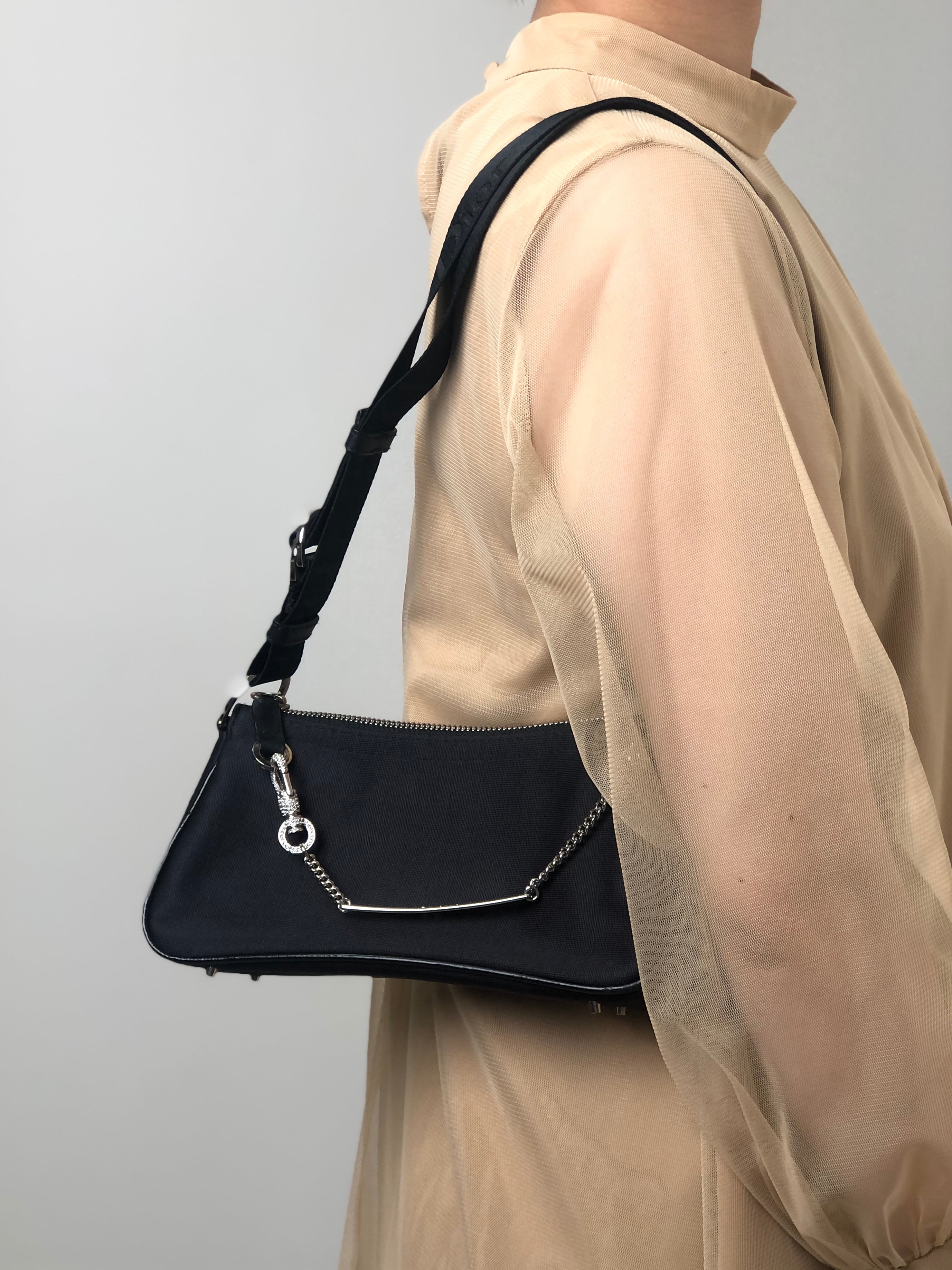 Christian Dior クリスチャン ディオール ハードコア ショルダーバッグ ブラック ストーン ナイロン vintage ヴィンテージ オールド 3ta7w7