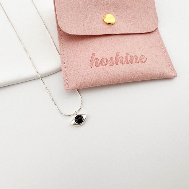 Silver925純銀シンプルなデザイン悪魔の翼とアゲートのネックレス