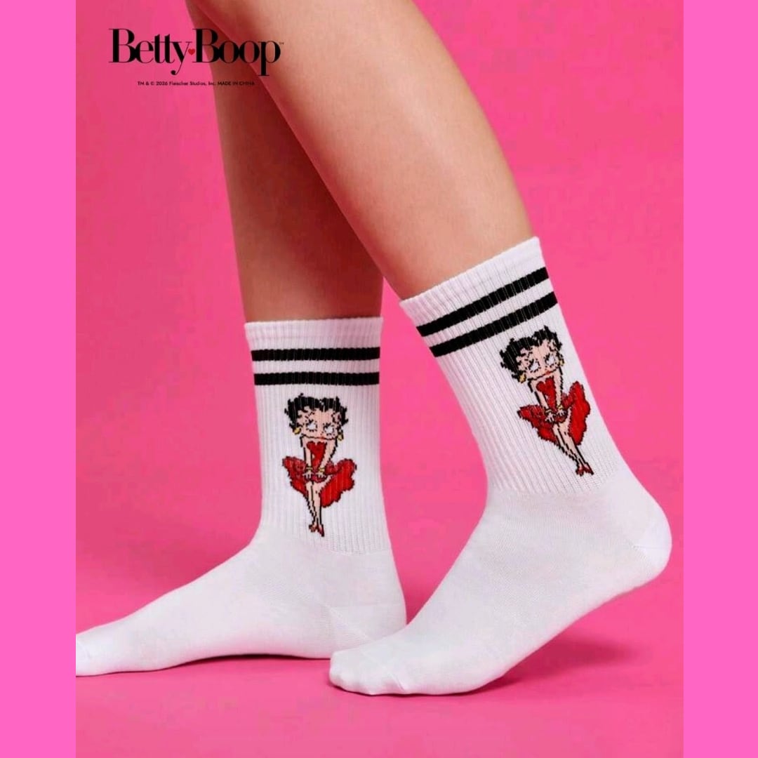 ♧【 crew socks / クルーソックス 】Betty Boop（ ベティちゃん ）靴下 / ソックス〚アメリカン雑貨 アメトイ〛