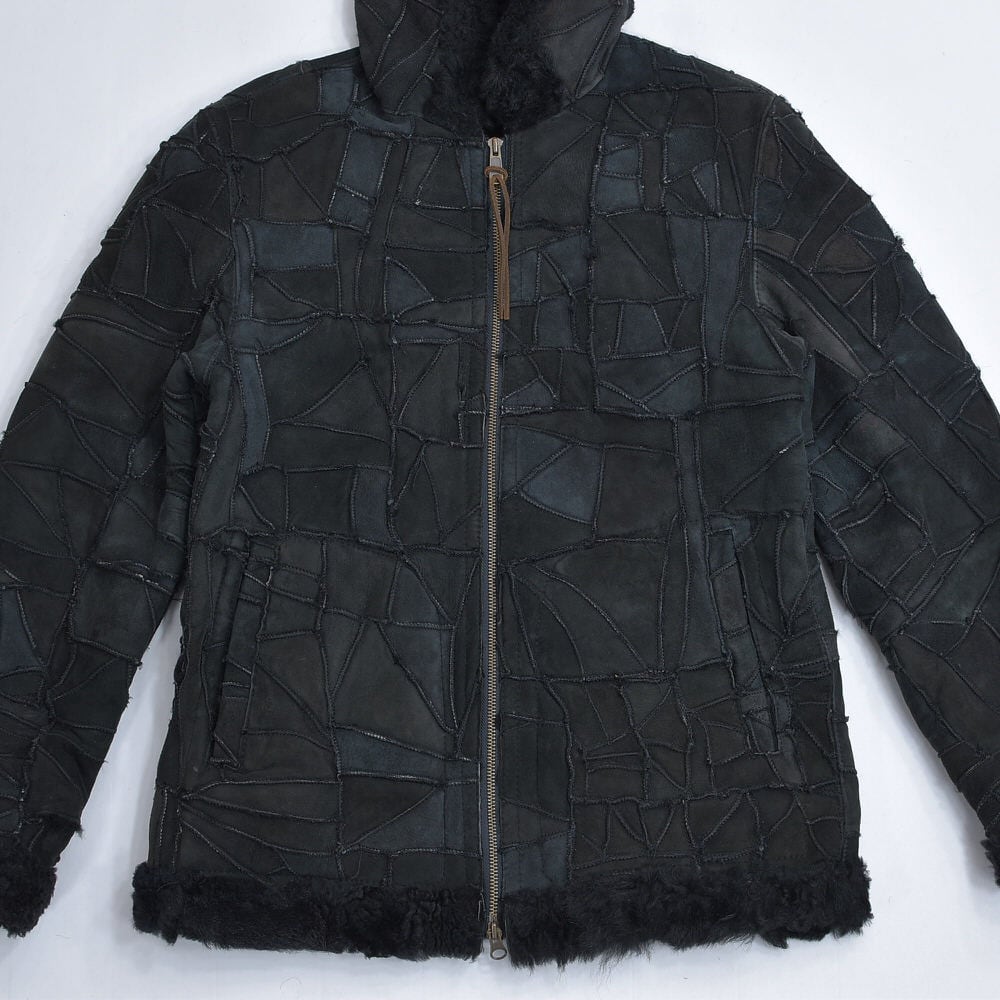 00s～ JUNMEN パッチワークデザイン シアリング ムートン ジャケット