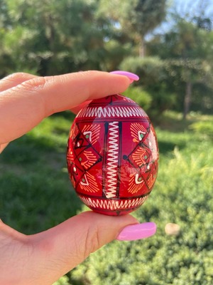 装飾用プィサンカ（イースターエッグ）with stand　コロミヤ博物館モデル