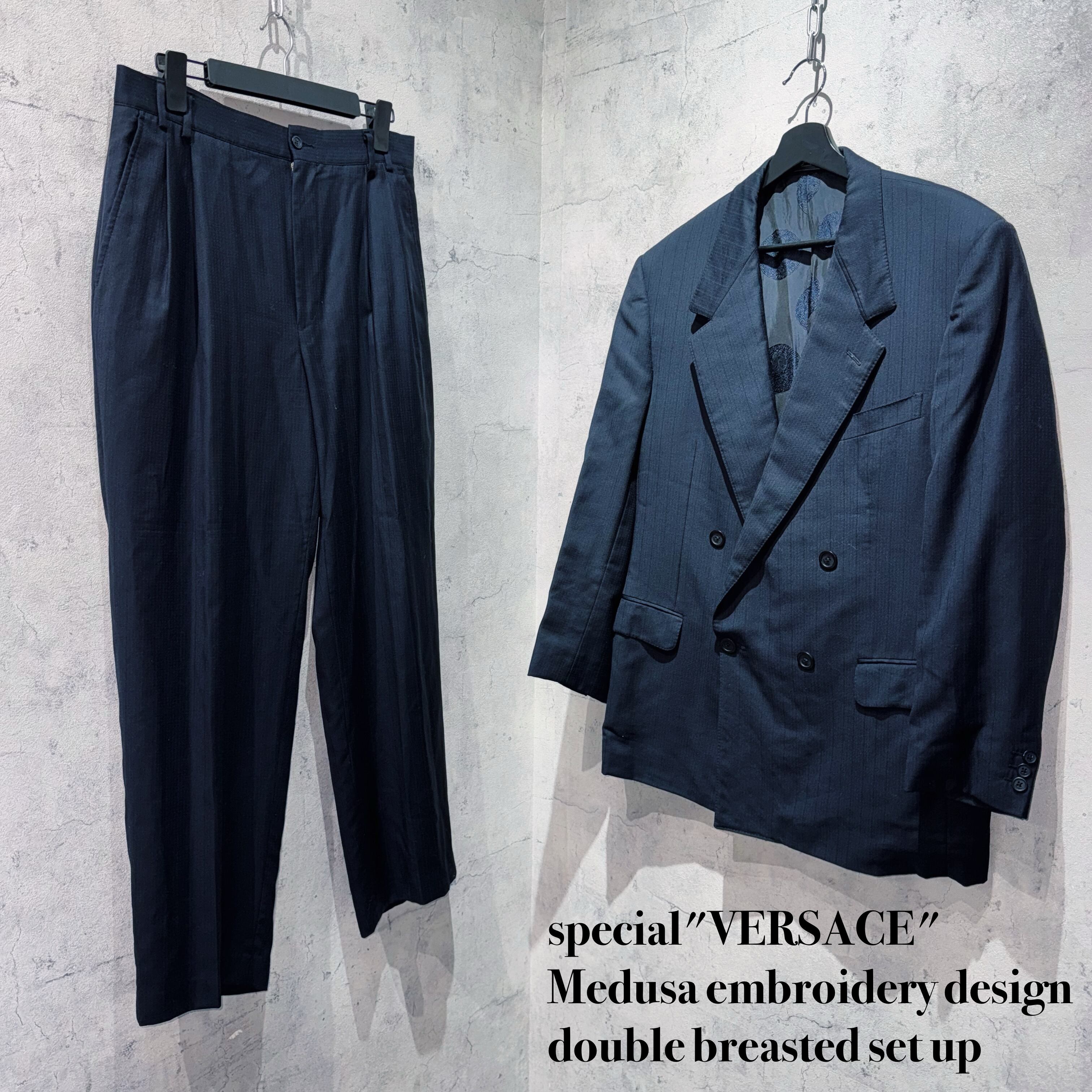 special"VERSACE"Medusa embroidery design double breasted set up