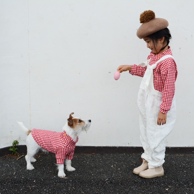 for kids herringbone linen salopette white