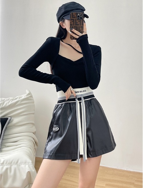 【大きいサイズL-4XL】【秋冬新作】ファッション半ズボン♪ブラック/ブルー2色展開◆#sertm-221627