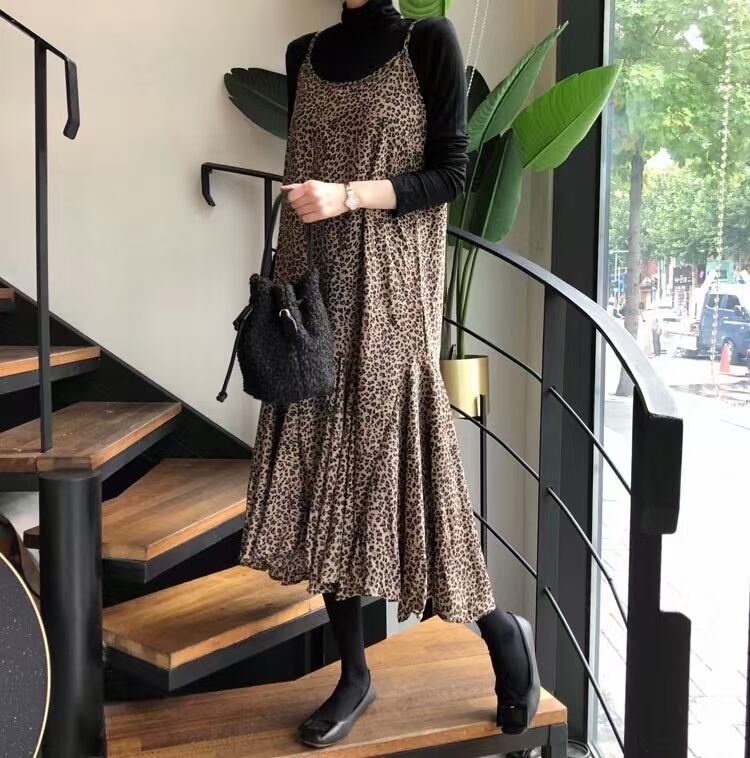 アニマル柄　ティアードキャミワンピース  AJ−33287-2102