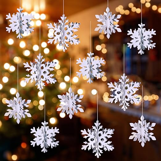 クリスマス スノーフレーク 12個 10CM 飾り 装飾 雪の結晶 キラキラ クリスマス スノーフレーク 12個 10cm 装飾 雪の結晶 オーナメント