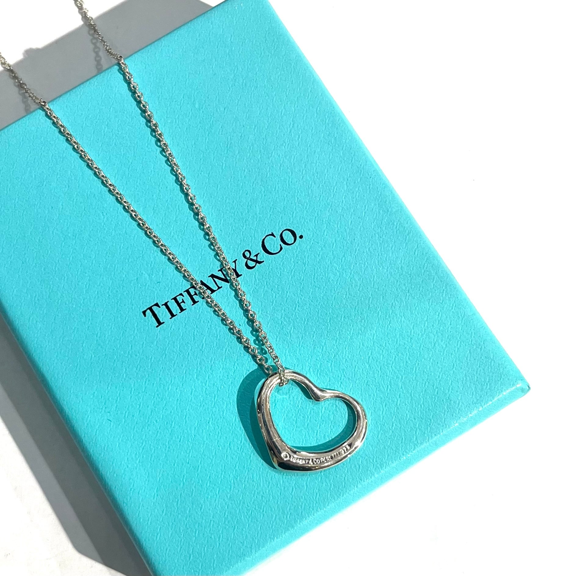 Tiffany & Co. ハートネックレス シルバー/ピンク エルサ・ペレッティ™ オープン ハート ペンダント ピンク