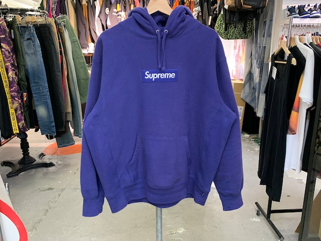 Supreme 21AW BOX LOGO HOODED SWEATSHIRT WASHEDNAVY MEDIUM 235632