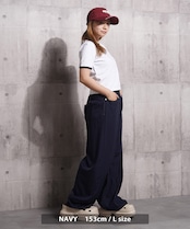 ◆ナイロンワッシャー バレルレッグパンツ◆tr-2700523