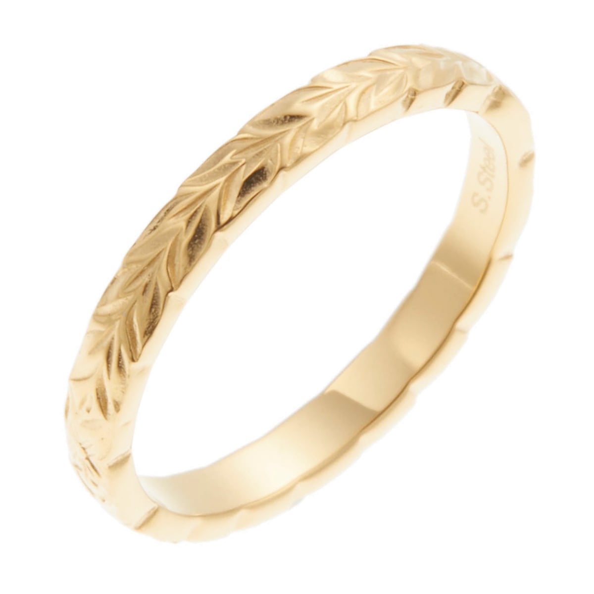 美品 ハワイアンジュエリー14K イエローゴールド リング マイレ カット 