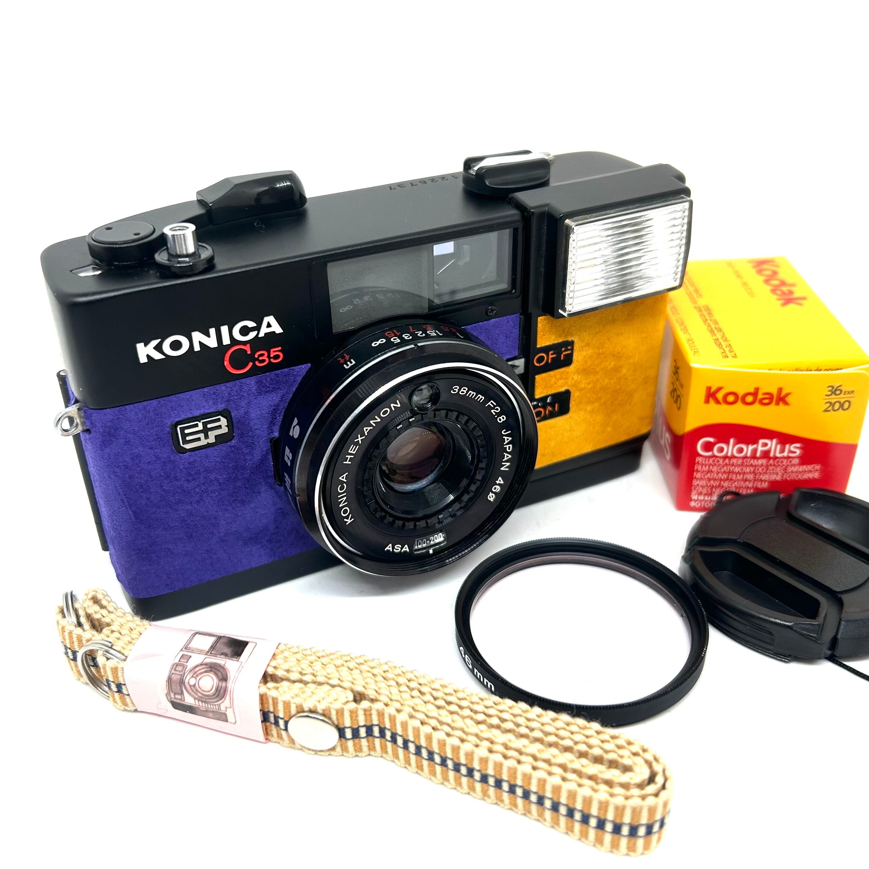 25-006 リメイクカメラ KONICA C35EF（バイオレット・マスタード