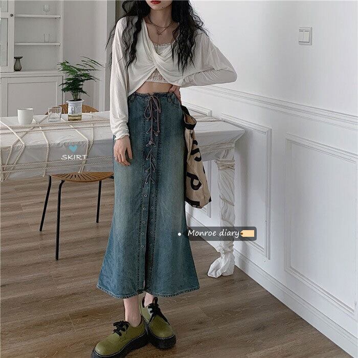 薄手サマーAラインロング 夏物 スカート モンロー49767437158