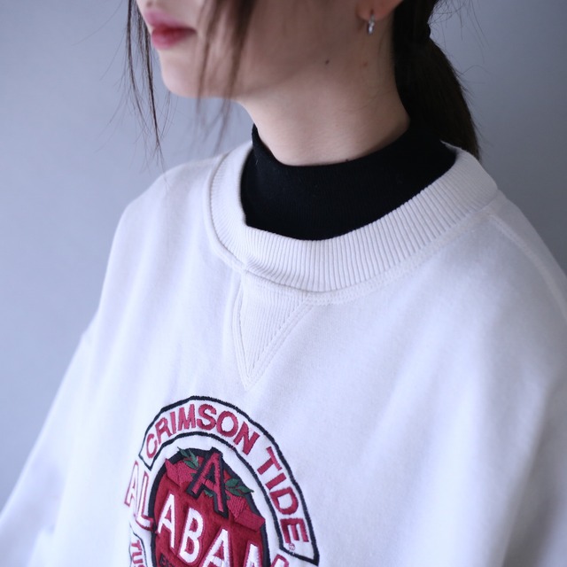 "刺繍" Alabama university college logo XXL over silhouette sweatshirt