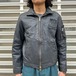 80s フランス軍 民間 ヴィンテージ パイロット レザー ミリタリー M フライトジャケット イギリス軍 ライダース 羊革 ネイビー 軍物 70s