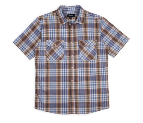 Brixton / Wayne Short Sleeve Woven Shirt / Brown/Blue