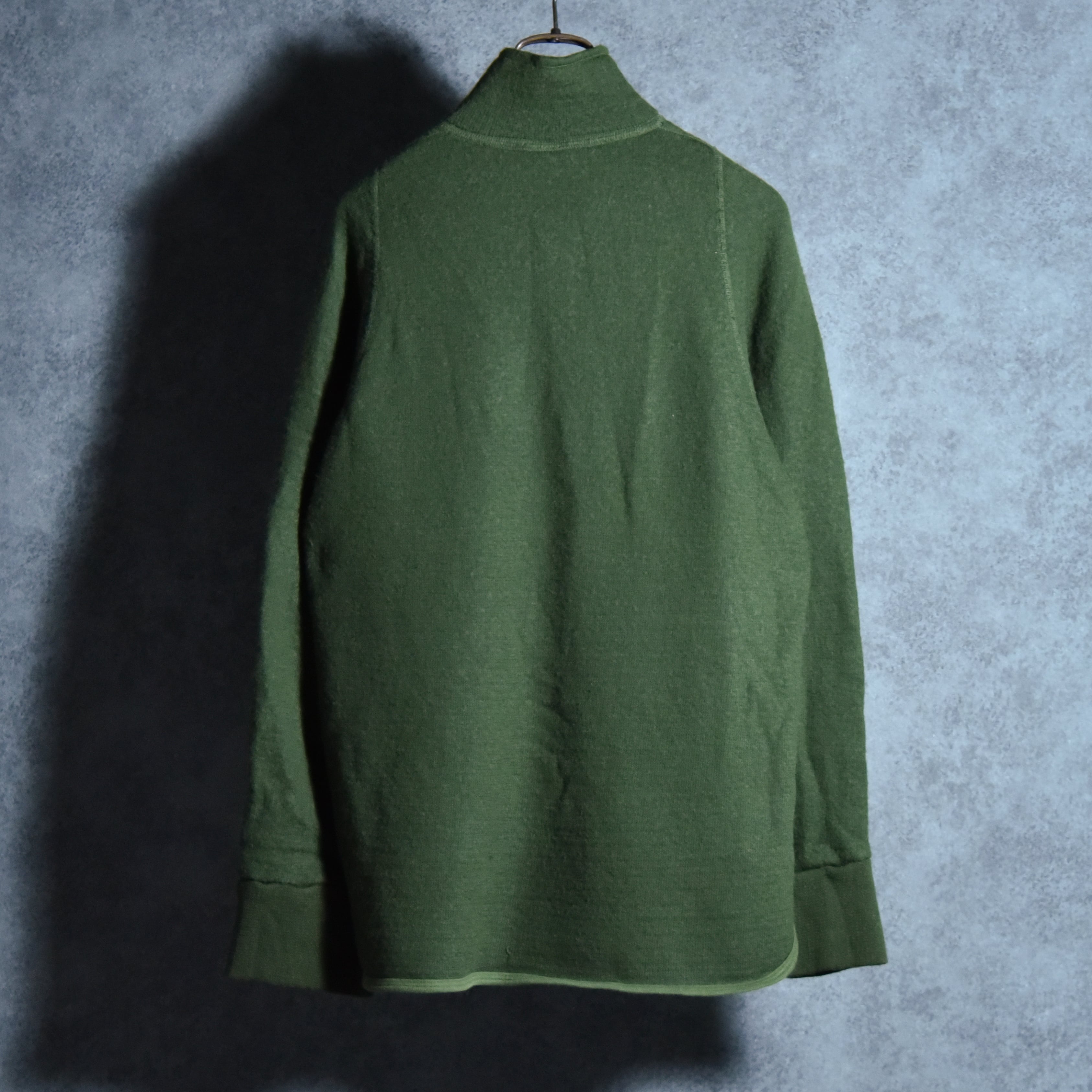 古着 60s フランス軍 GM ウール ジップ カーディガン グリーン 短丈 90s Swedish Army Wool Sweat Zip Cardigan スウェーデン軍 ウール裏毛