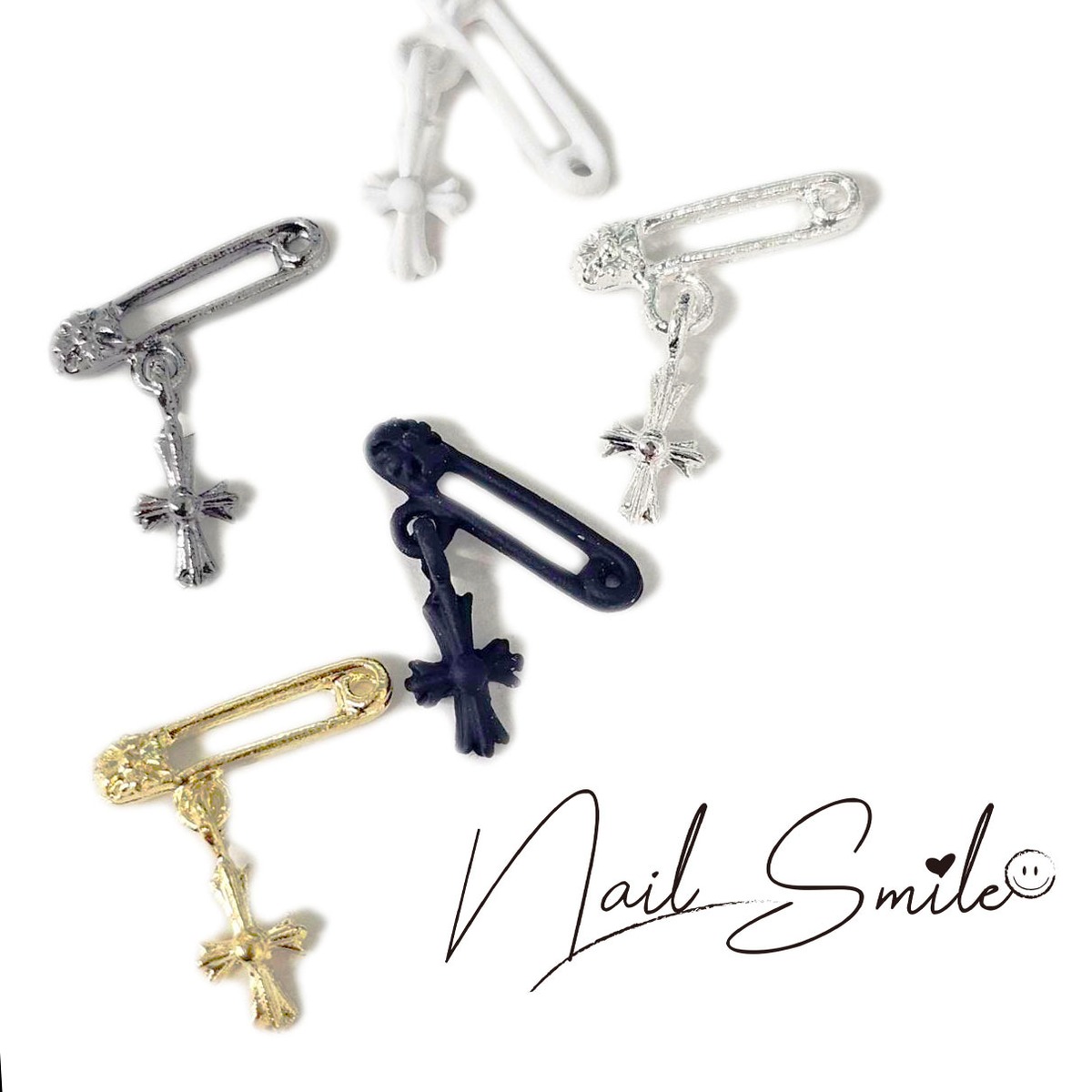 安全ピン(クロスチャーム付き)パーツ2p | Nail Shop Nail smile|ネイル 