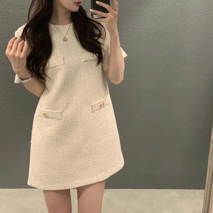 ツイードミニワンピース