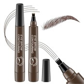 新感覚アイブロウ 4d液体アイブロウ 眉色持ち 落ちない くっきり色鮮やか フォーク型ブラシ リキッドアイブロウ 防水 化粧品 メイクアップペン4 Tip Eyebrow,4 Tipped Precise Brow Pen, Tiny My 4 Tip Brow #02ダークブラウン