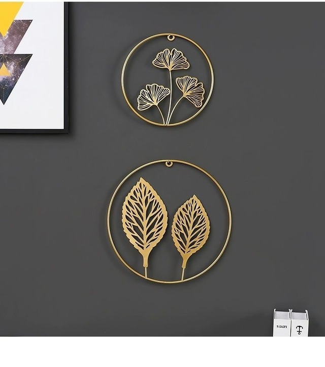 リーフモチーフ（イチョウ金色）21cm x 21cm　No1002