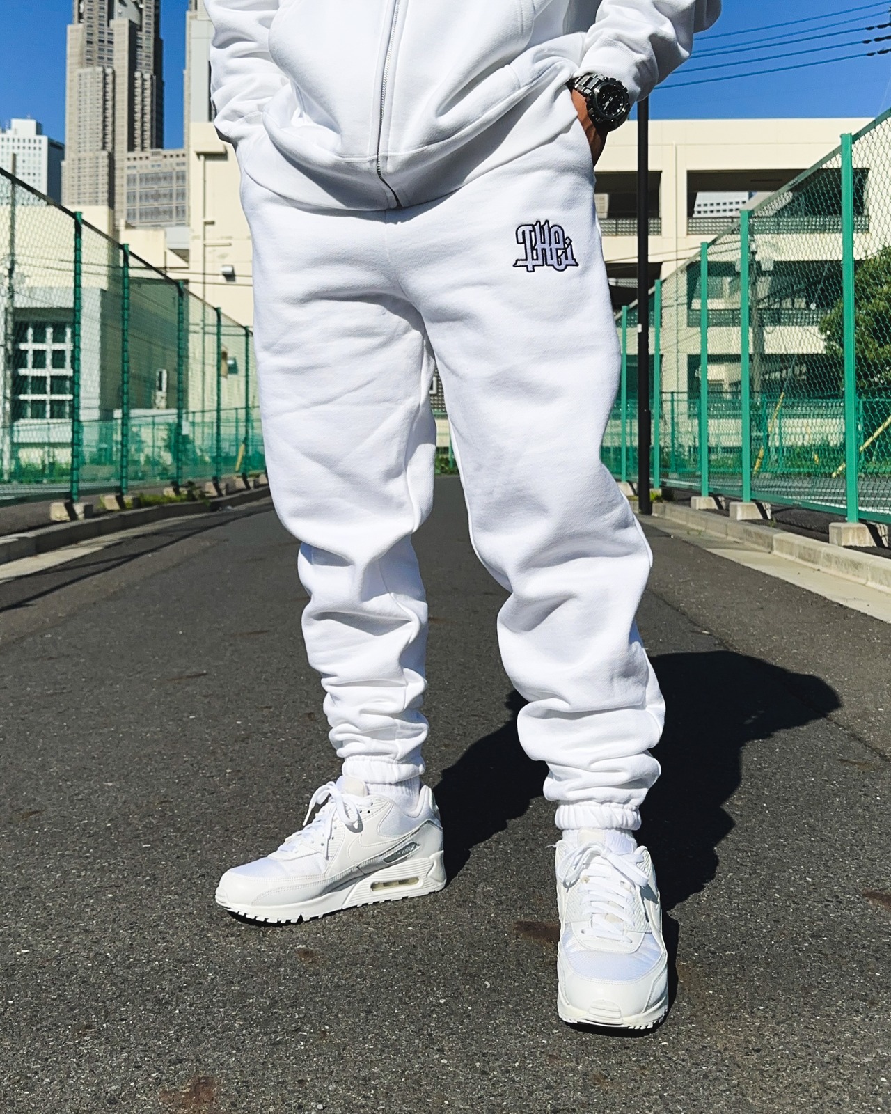 ARABIC-TYPE2 HEAVY WEIGHT SWEAT PANTS - WHITE