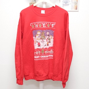 Character Front Print Sweat Shirt Red