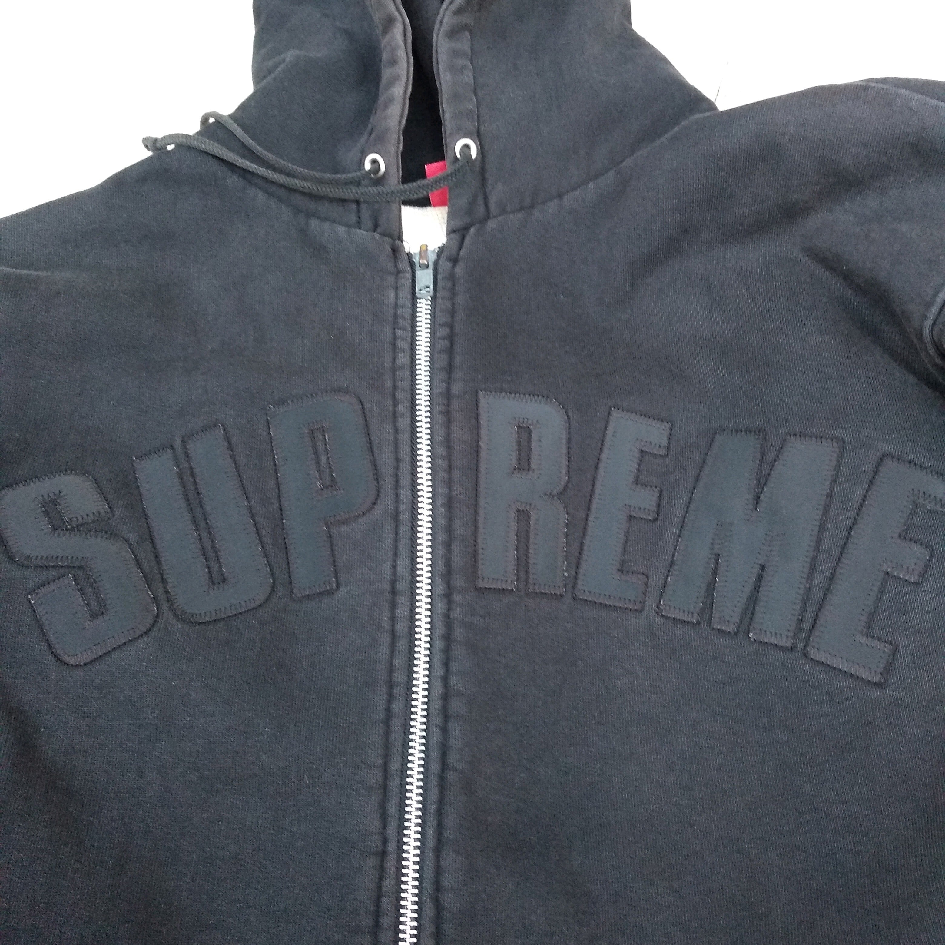 希少初期USA old SUPREME ジップアップパーカー　アーチロゴ　XL