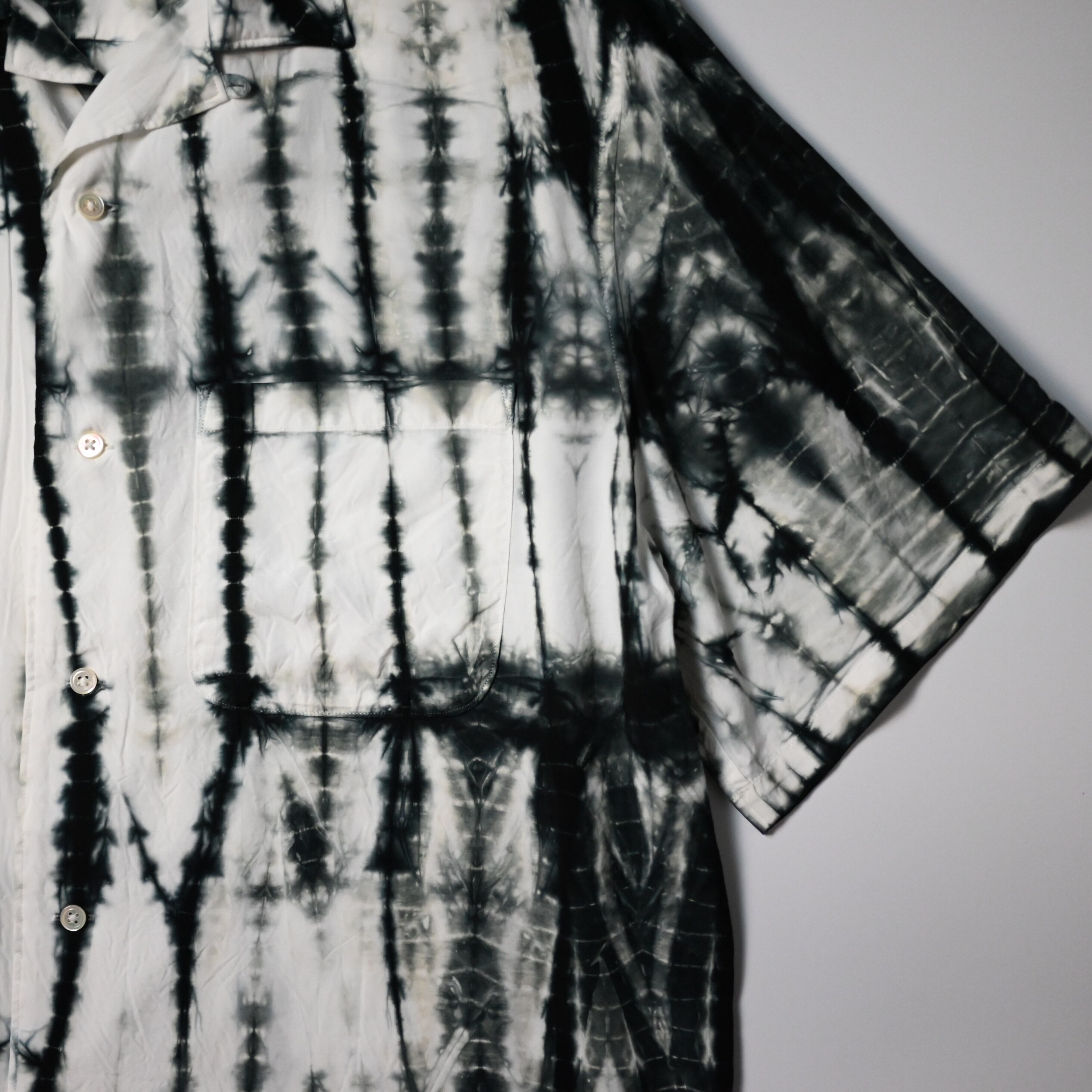 KUON / Arimatsu Shibori Camp Collar Shirt | GANKO