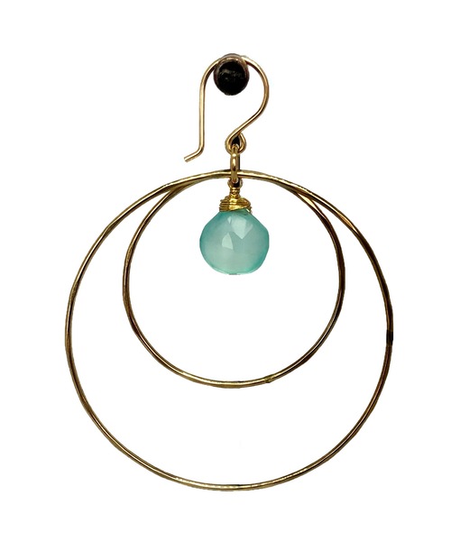 【ピアス】カルセドニダブルフープ