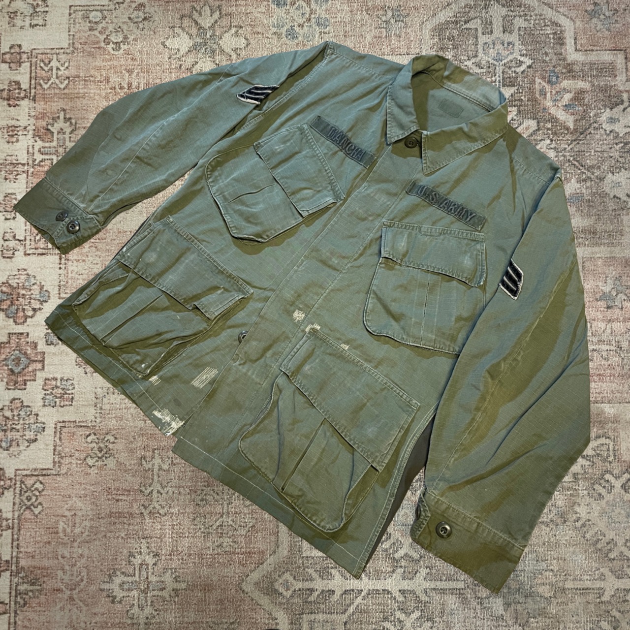 60s / U.S.ARMY Military / Jungle Fatigue Jacket / REMAKE
