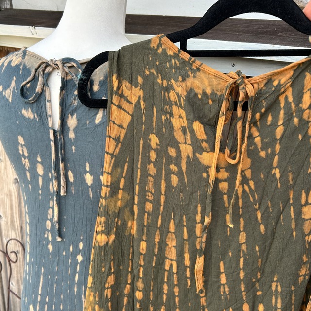 タイダイ後ろリボンロングワンピース