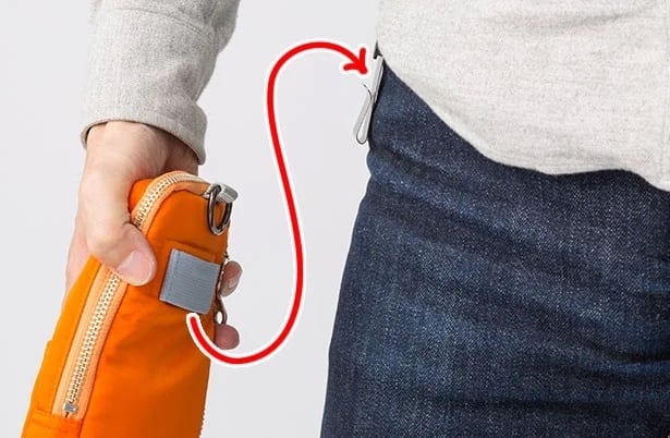 着脱1秒】ポケット取付式ポーチ サッソート L｜手ぶらでスマホ・財布を