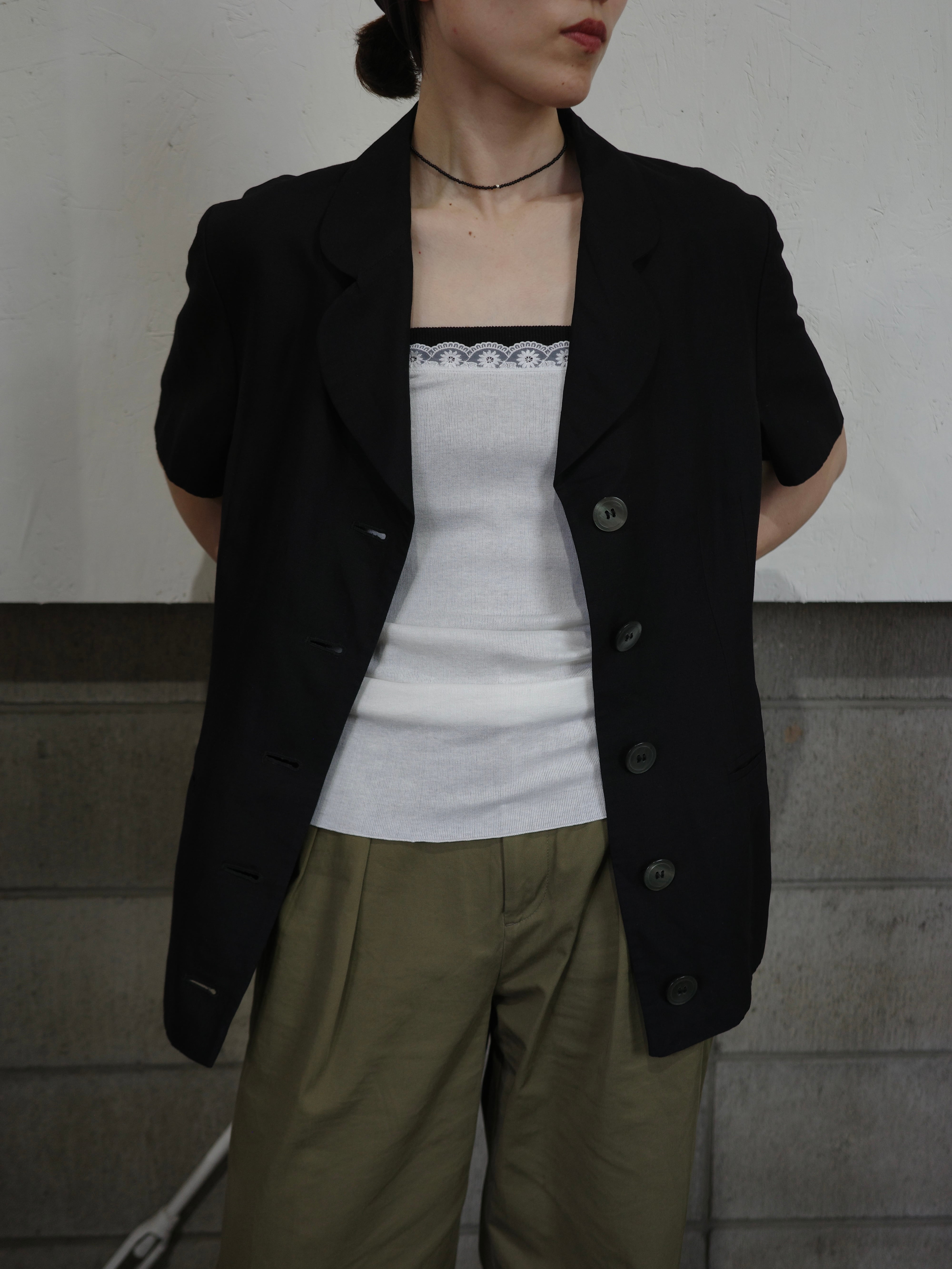 <vintage>halfsleeve linen mix jacket