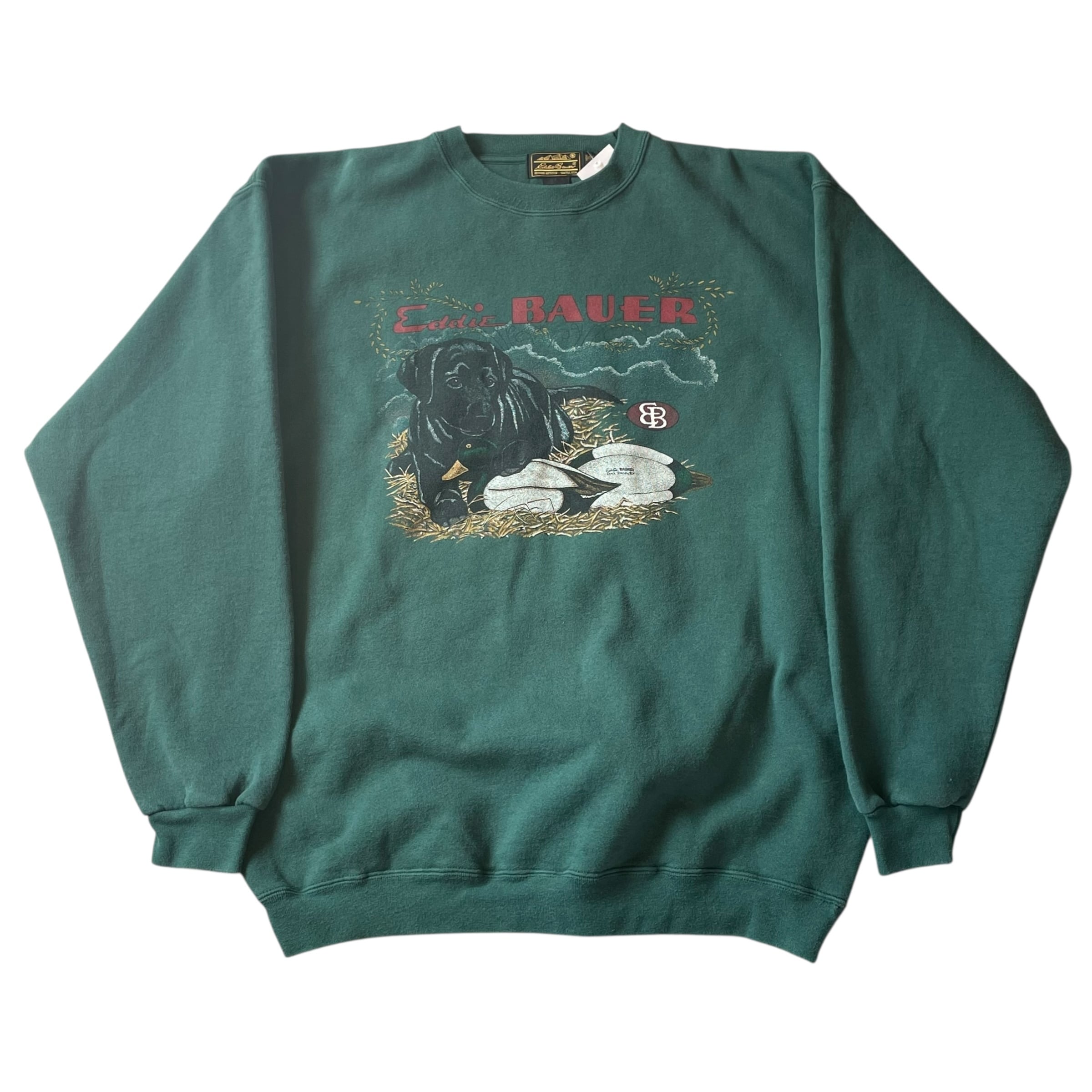 80s〜90s Eddie Bauer "Dog & duck" print sweat
