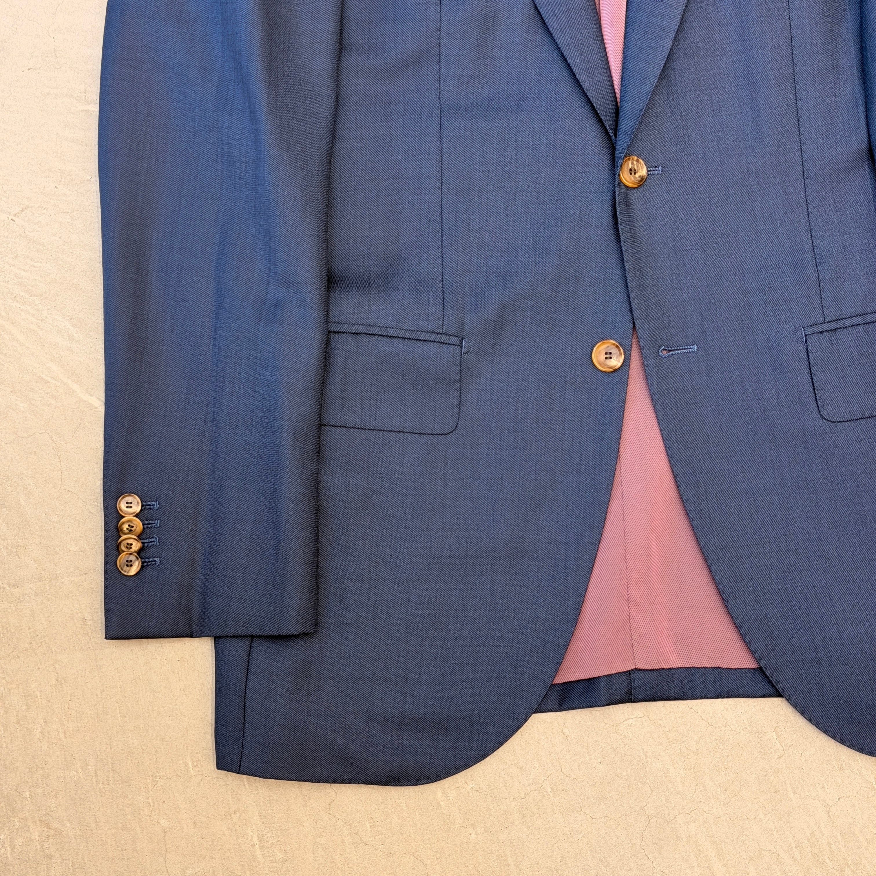 STRASBURGO Suit wool navy plain 48 | ASSET VINTAGE アセット